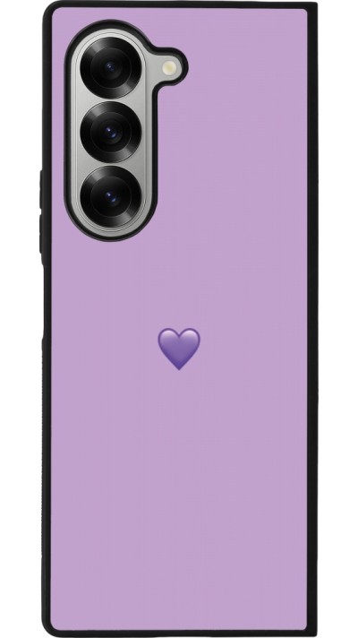 Coque Samsung Galaxy Z Fold6 - Silicone rigide noir Valentine 2023 purpule single heart