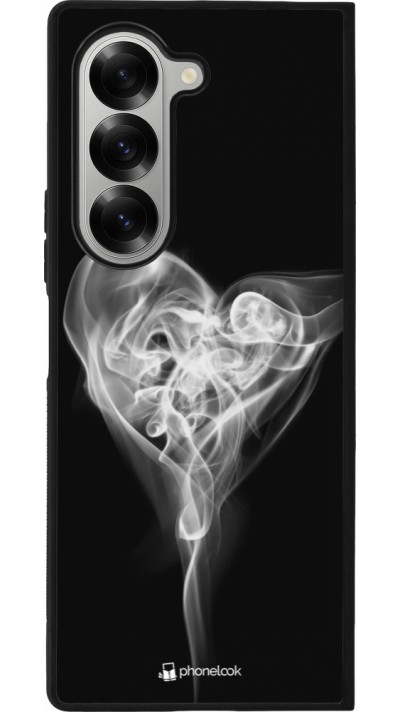 Coque Samsung Galaxy Z Fold6 - Silicone rigide noir Valentine 2022 Black Smoke
