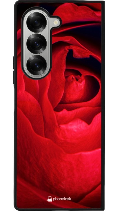 Coque Samsung Galaxy Z Fold6 - Silicone rigide noir Valentine 2022 Rose