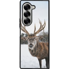 Samsung Galaxy Z Fold6 Case Hülle - Silikon schwarz Winter 25 Winter reindeer