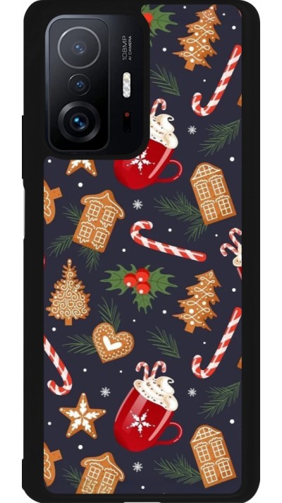 Xiaomi 11T Case Hülle - Silikon schwarz Christmas 25 Pattern Gingerbread House