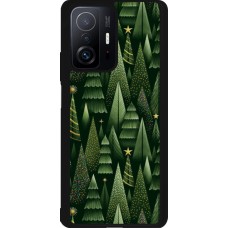 Xiaomi 11T Case Hülle - Silikon schwarz Christmas 25 Pattern Xmas Tree
