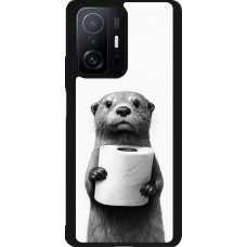 Xiaomi 11T Case Hülle - Silikon schwarz Otter Toilettenpapier
