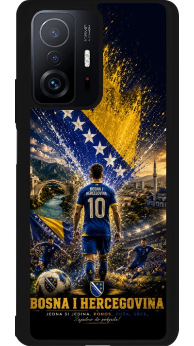 Coque Xiaomi 11T - Silicone rigide noir Football Bosnie-Herzégovine splash 2026