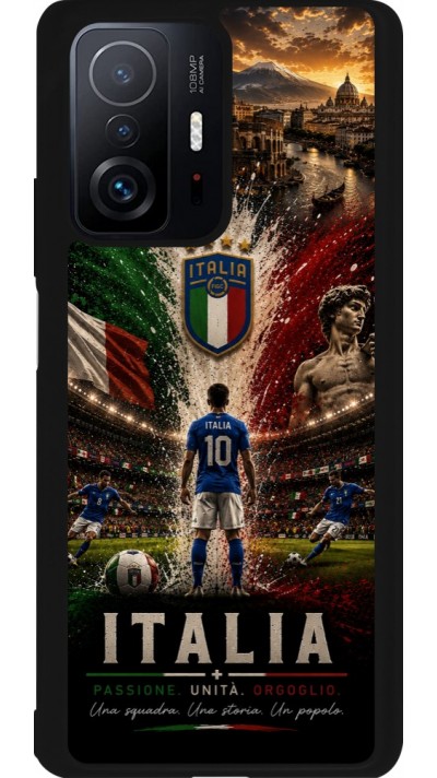 Coque Xiaomi 11T - Silicone rigide noir Football Italie splash 2026
