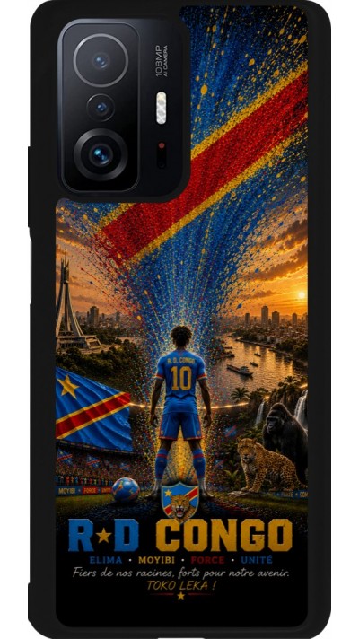 Coque Xiaomi 11T - Silicone rigide noir Football République démocratique du Congo splash 2026