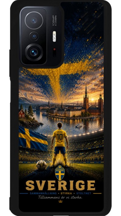 Coque Xiaomi 11T - Silicone rigide noir Football Suède splash 2026