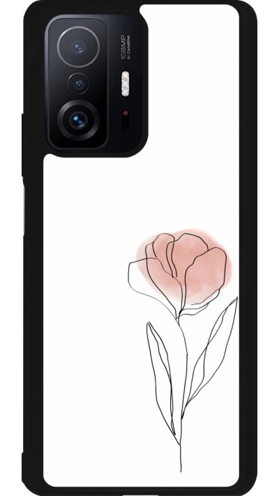 Xiaomi 11T Case Hülle - Silikon schwarz Spring 23 minimalist flower