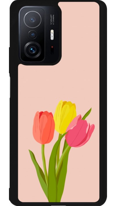 Xiaomi 11T Case Hülle - Silikon schwarz Spring 23 tulip trio