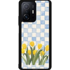 Xiaomi 11T Case Hülle - Silikon schwarz Blue vichy tulips Spring 2026