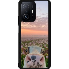 Xiaomi 11T Case Hülle - Silikon schwarz Cow with tulips Spring 2026