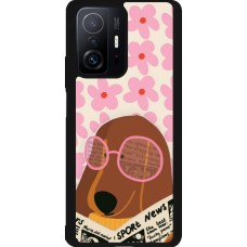 Xiaomi 11T Case Hülle - Silikon schwarz Dog with newspaper Spring 2026