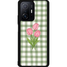 Xiaomi 11T Case Hülle - Silikon schwarz Green vichy tulips Spring 2026