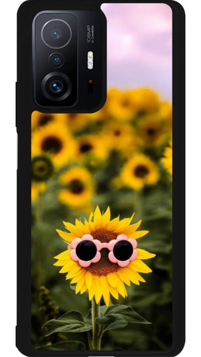 Coque Xiaomi 11T - Silicone rigide noir Sunflower with glasses Spring 2026