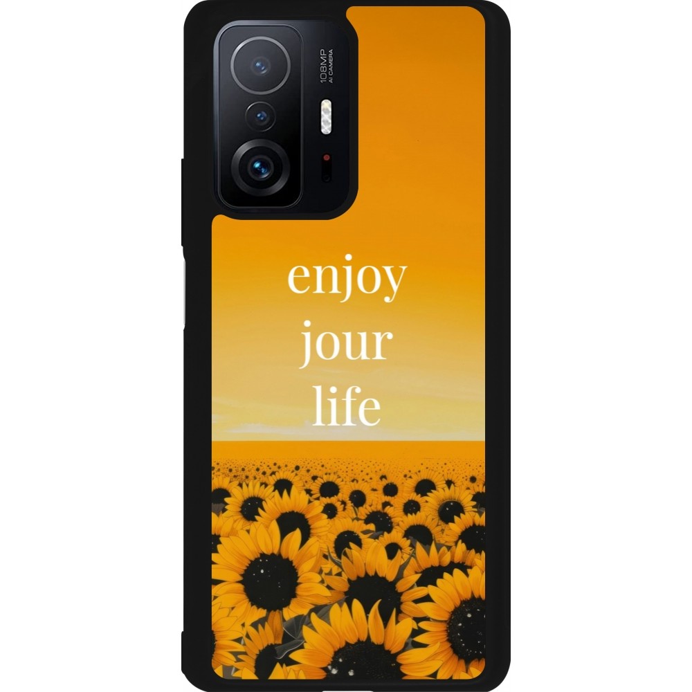 Xiaomi 11T Case Hülle - Silikon schwarz Summer 2025 Enjoy your life