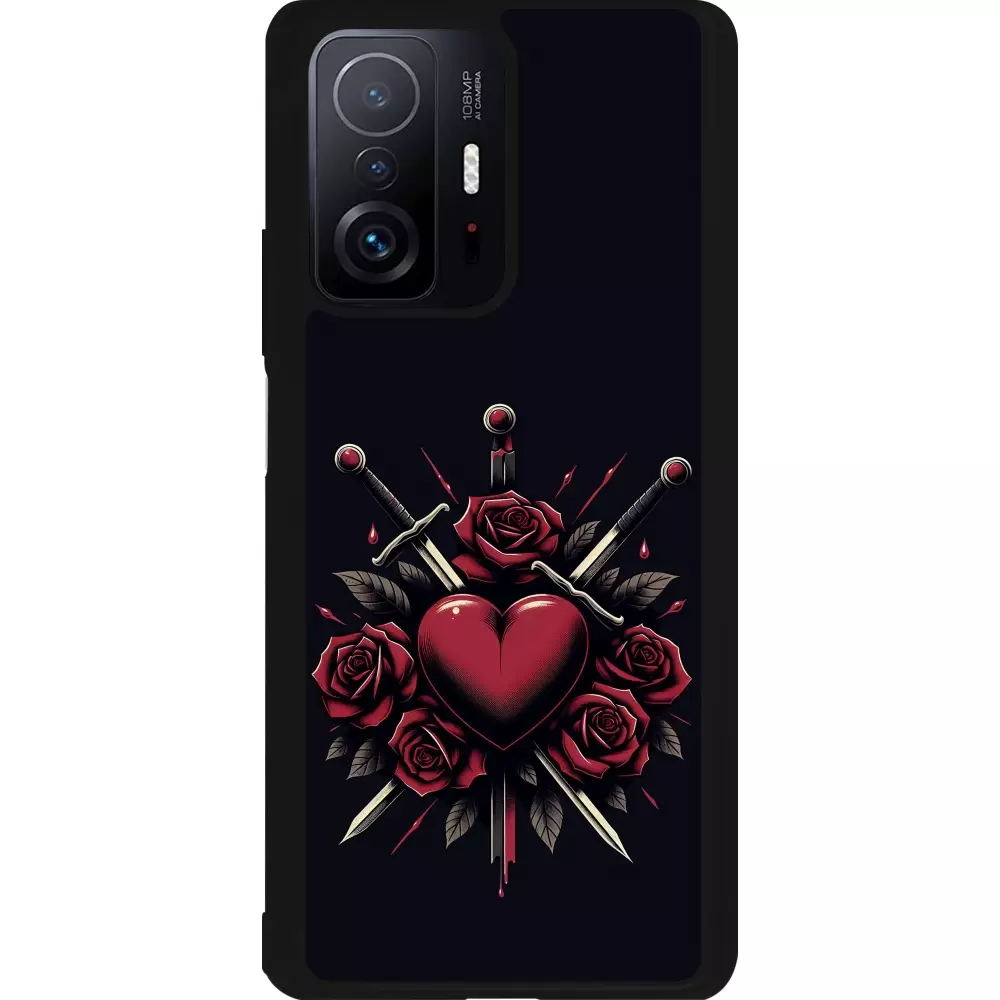 Xiaomi 11T Case Hülle - Silikon schwarz Valentine 2024 gothic love