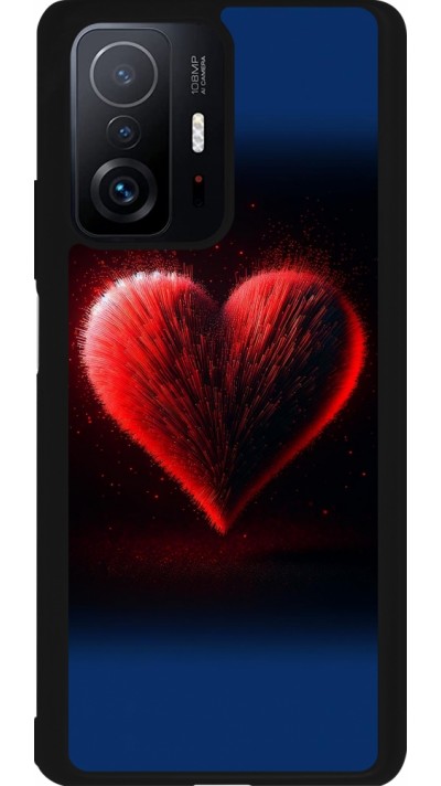 Xiaomi 11T Case Hülle - Silikon schwarz Valentin 2025 rotes Herz