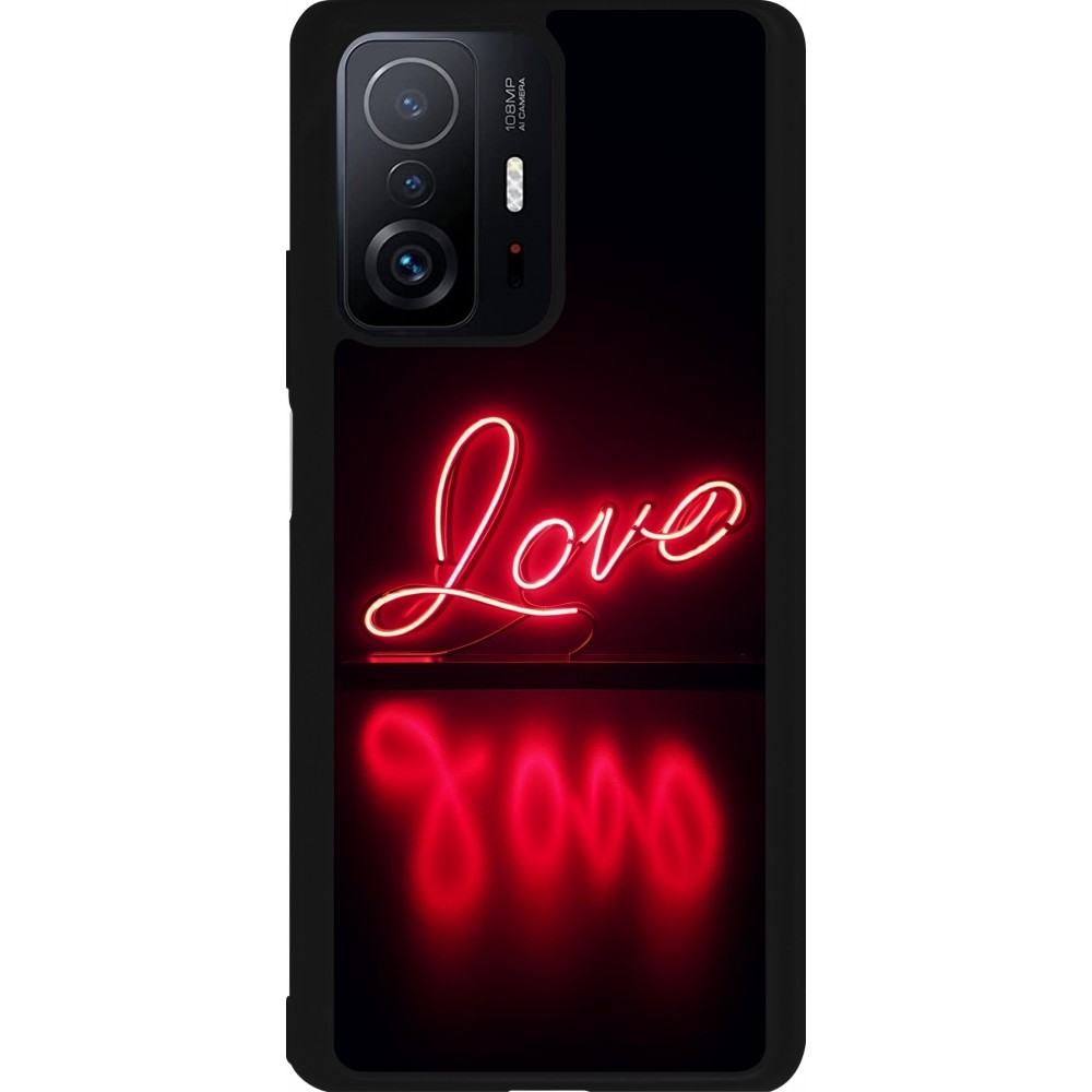 Xiaomi 11T Case Hülle - Silikon schwarz Valentine 2025 Neon Liebe