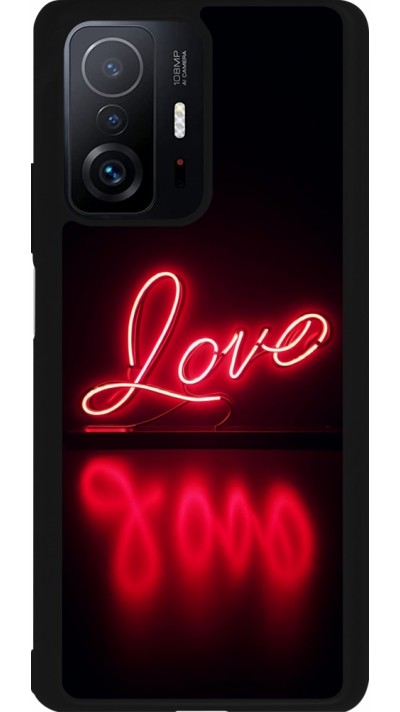 Xiaomi 11T Case Hülle - Silikon schwarz Valentine 2025 Neon Liebe