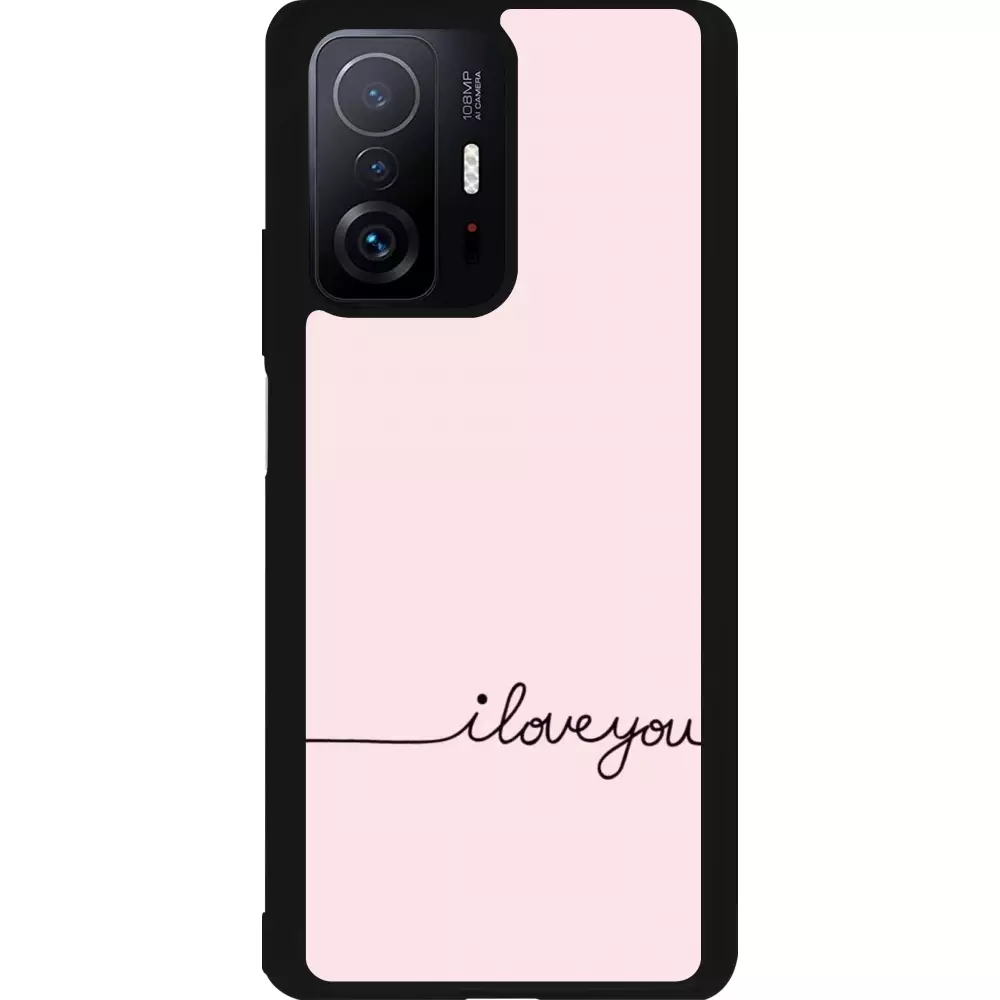 Xiaomi 11T Case Hülle - Silikon schwarz Valentine 2023 i love you writing