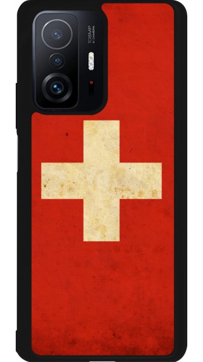 Xiaomi 11T Case Hülle - Silikon schwarz Vintage Flag SWISS