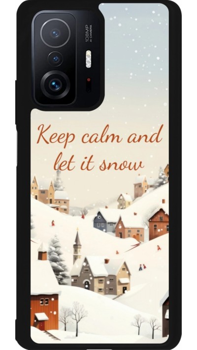 Xiaomi 11T Case Hülle - Silikon schwarz Winter 25 Winter Keep calm and let it snow
