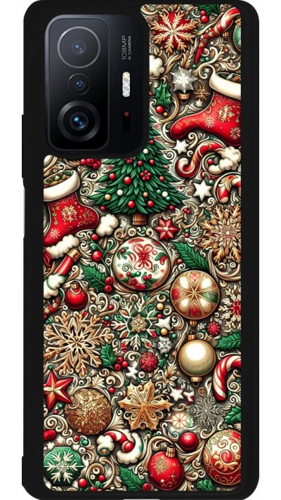 Xiaomi 11T Case Hülle - Silikon schwarz Weihnachten 2023 Mikromuster