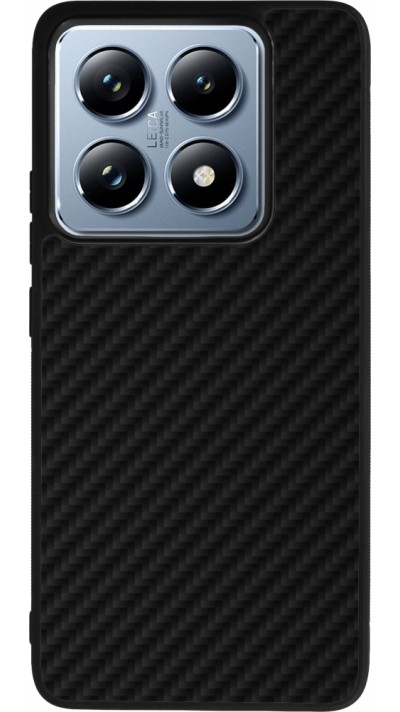 Coque Xiaomi 14T Pro - Silicone rigide noir Carbon Basic