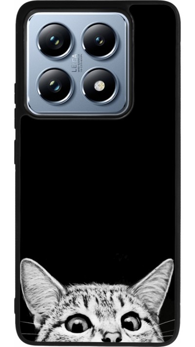 Coque Xiaomi 14T Pro - Silicone rigide noir Cat Looking Up Black