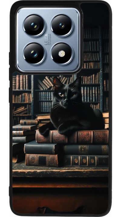 Coque Xiaomi 14T Pro - Silicone rigide noir Chat livres sombres