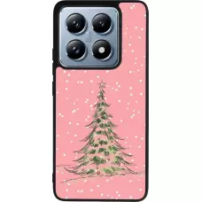 Coque Xiaomi 14T Pro - Silicone rigide noir Christmas 25 Pink Tree