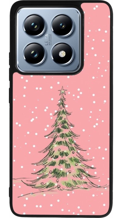Coque Xiaomi 14T Pro - Silicone rigide noir Christmas 25 Pink Tree