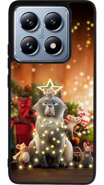 Coque Xiaomi 14T Pro - Silicone rigide noir Christmas 25 Xmas Cat