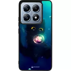 Coque Xiaomi 14T Pro - Silicone rigide noir Cute Cat Bubble