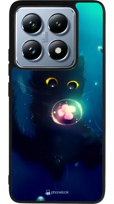 Coque Xiaomi 14T Pro - Silicone rigide noir Cute Cat Bubble