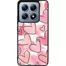 Coque Xiaomi 14T Pro - Silicone rigide noir Easter 2023 pink hearts