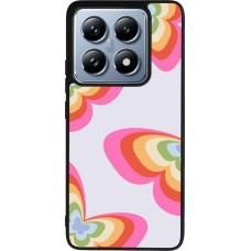 Xiaomi 14T Pro Case Hülle - Silikon schwarz Easter 2024 rainbow butterflies