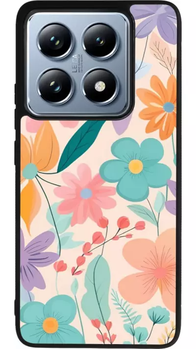 Coque Xiaomi 14T Pro - Silicone rigide noir Easter 2024 spring flowers
