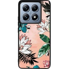 Coque Xiaomi 14T Pro - Silicone rigide noir Flowers Artprint