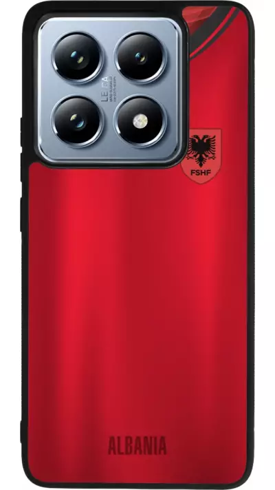 Coque Xiaomi 14T Pro - Silicone rigide noir Maillot de football Albanie personnalisable