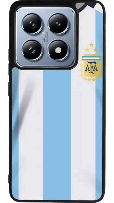 Coque Xiaomi 14T Pro - Silicone rigide noir Maillot de football Argentine 2022 personnalisable