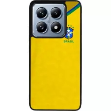 Coque Xiaomi 14T Pro - Silicone rigide noir Maillot de football Brésil 2022 personnalisable