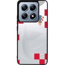 Coque Xiaomi 14T Pro - Silicone rigide noir Maillot de football Croatie 2022 personnalisable