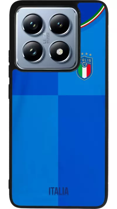 Coque Xiaomi 14T Pro - Silicone rigide noir Maillot de football Italie 2022 personnalisable