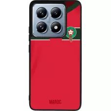 Coque Xiaomi 14T Pro - Silicone rigide noir Maillot de football Maroc 2022 personnalisable