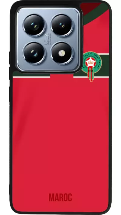 Coque Xiaomi 14T Pro - Silicone rigide noir Maillot de football Maroc 2022 personnalisable