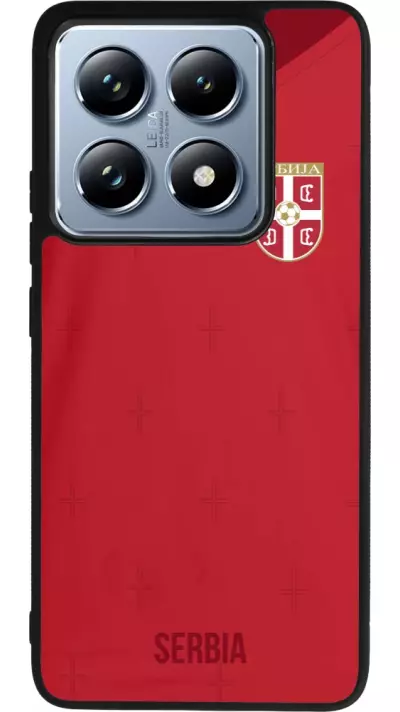 Coque Xiaomi 14T Pro - Silicone rigide noir Maillot de football Serbie 2022 personnalisable