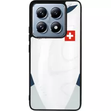 Coque Xiaomi 14T Pro - Silicone rigide noir Maillot de football Suisse Extérieur personnalisable