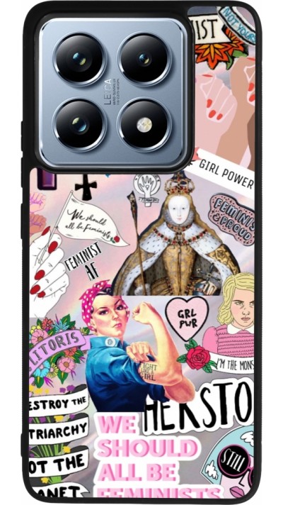 Coque Xiaomi 14T Pro - Silicone rigide noir Girl Power Collage