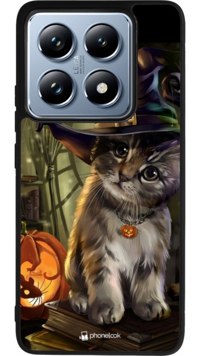 Coque Xiaomi 14T Pro - Silicone rigide noir Halloween 21 Witch cat